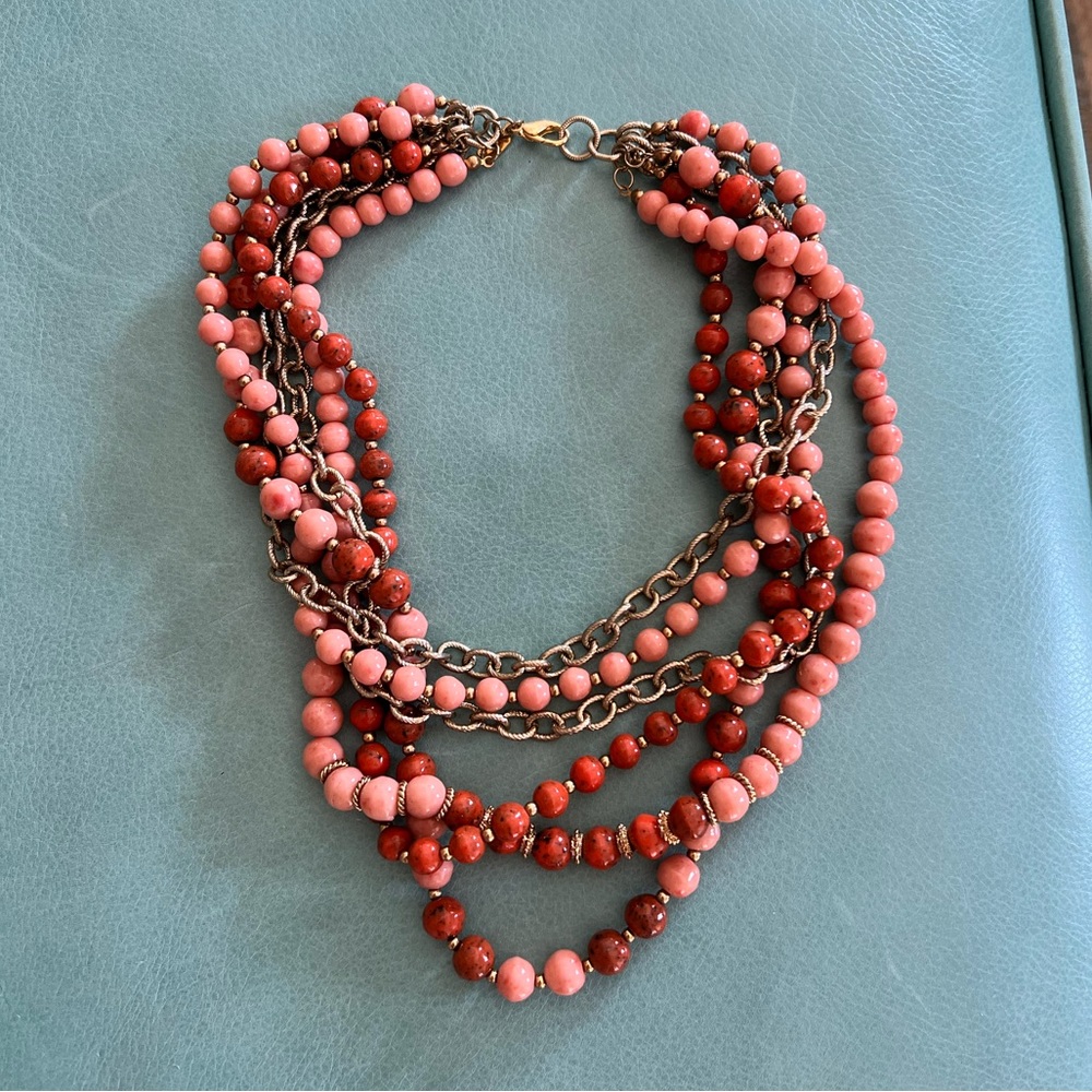 Kenneth Jay Lane gold and beaded necklace
